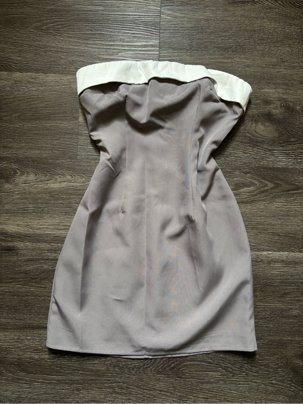 Princess Polly Strapless Two-Tone Sheath Dress in Gray and White